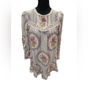 Jaspal Silk Blend Cottagecore Mini Dress Size S